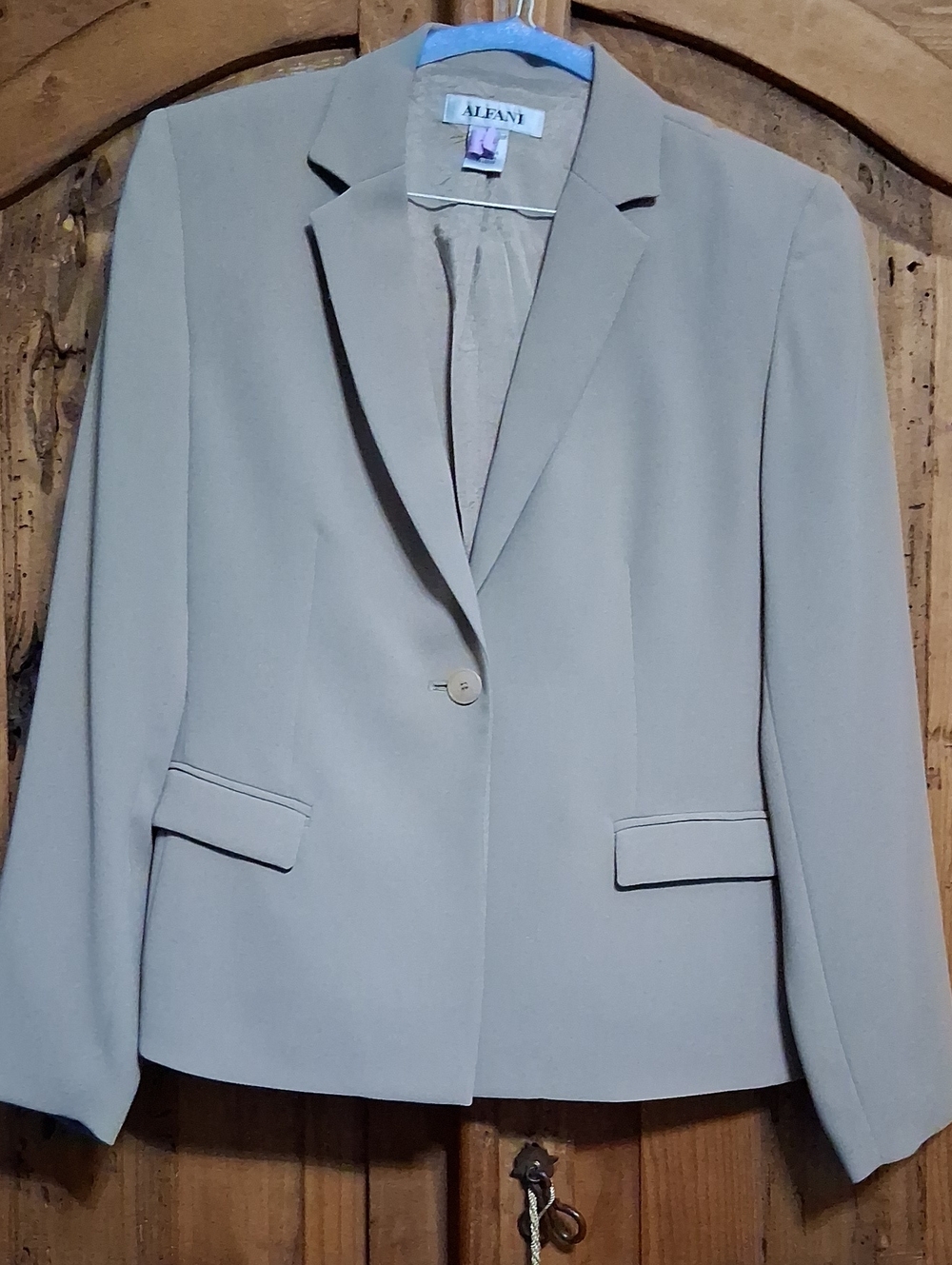 Alfani Women's Taupe Single-Button Blazer